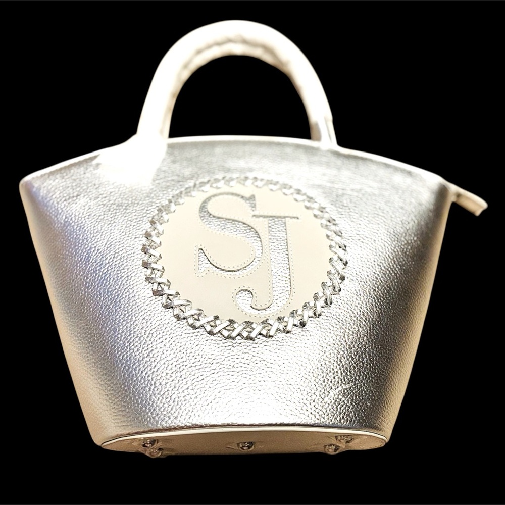 Sassy Jones Kyra Metallic Silver Logo Handbag